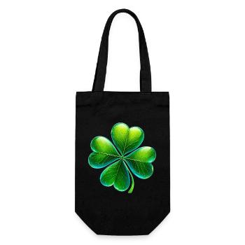 Trèfle à quatre feuilles - Sac à bouteille - noir - Devant