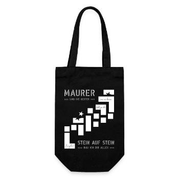 Mauer Hochbau Hausbauer - Geschenkbeutel für Flaschen - Schwarz - Vorne