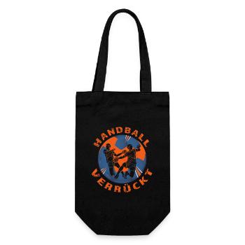 Handball verrückt - Geschenkbeutel für Flaschen - Schwarz - Vorne
