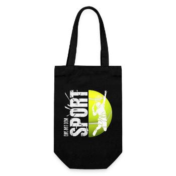 Eins mit dem Sport - Tennis - Geschenkbeutel für Flaschen - Schwarz - Vorne