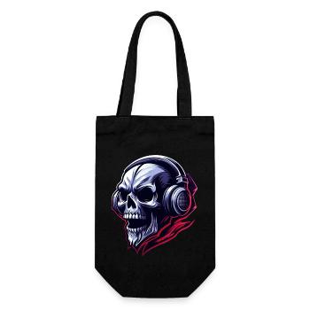 Skull Illustration - Gift Bag for Bottles - black - Front