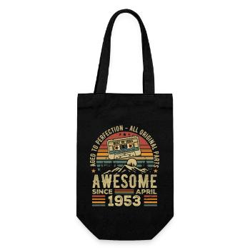 April 1953 Vintage Retro Jubiläumsgeschenk - Geschenkbeutel für Flaschen - Schwarz - Vorne