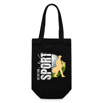Eins mit dem Sport - Geschenkbeutel für Flaschen - Schwarz - Vorne