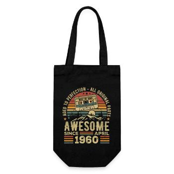 Avril 1960 Vintage Anniversaire Rétro Cadeau - Sac à bouteille - noir - Devant