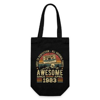 April 1983 Vintage Retro Geburtstagsgeschenk - Geschenkbeutel für Flaschen - Schwarz - Vorne