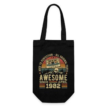 Avril 1982 Vintage Anniversaire Rétro Cadeau - Sac à bouteille - noir - Devant