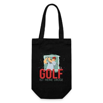 Meine Droge ist der Golfsport - Geschenkbeutel für Flaschen - Schwarz - Vorne