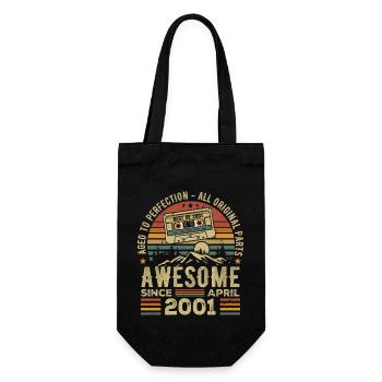 April 2001 Vintage Retro Geburtstagsgeschenk - Geschenkbeutel für Flaschen - Schwarz - Vorne