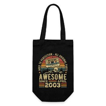 April 2003 Vintage Retro Geburtstagsgeschenk - Geschenkbeutel für Flaschen - Schwarz - Vorne