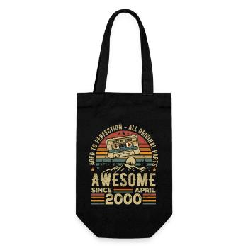 April 2000 Vintage Retro Geburtstagsgeschenk - Geschenkbeutel für Flaschen - Schwarz - Vorne