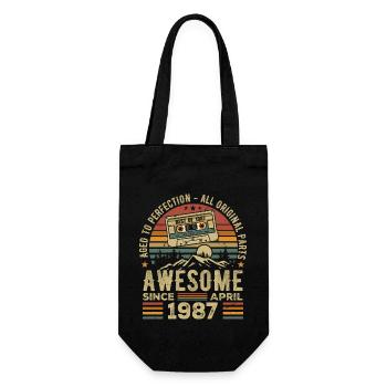 Avril 1987 Vintage Anniversaire Rétro Cadeau - Sac à bouteille - noir - Devant
