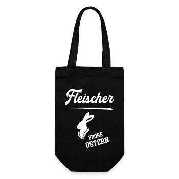 Fleischer Frohe Ostern Ostergeschenk Fleischerei - Geschenkbeutel für Flaschen - Schwarz - Vorne