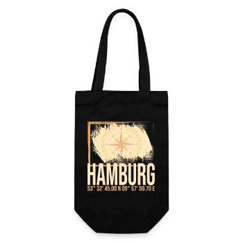 Hamburg Koordinaten - Geschenkbeutel für Flaschen - Schwarz - Vorne
