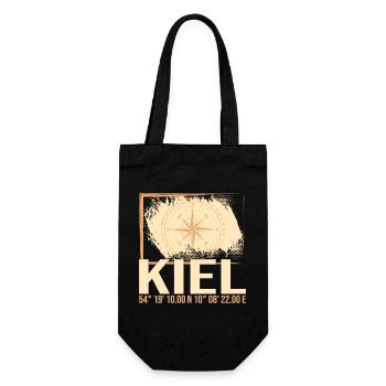 Kiel Koordinaten - Geschenkbeutel für Flaschen - Schwarz - Vorne