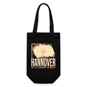 Hannover Koordinaten - Geschenkbeutel für Flaschen - Schwarz - Vorne