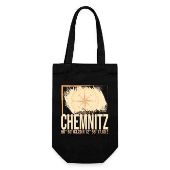 Chemnitz Koordinaten - Geschenkbeutel für Flaschen - Schwarz - Vorne