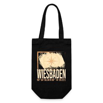 Wiesbaden Koordinaten - Geschenkbeutel für Flaschen - Schwarz - Vorne