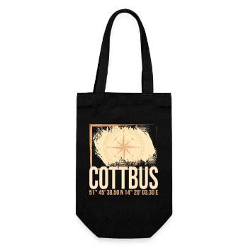 Cottbus Koordinaten - Geschenkbeutel für Flaschen - Schwarz - Vorne