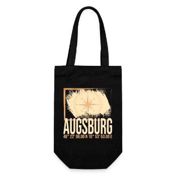 Augsburg Koordinaten - Geschenkbeutel für Flaschen - Schwarz - Vorne