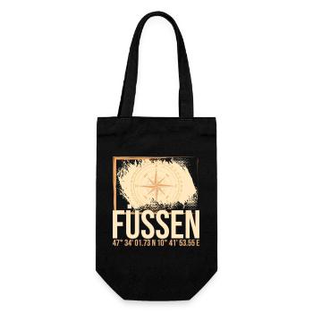 Füssen Koordinaten - Geschenkbeutel für Flaschen - Schwarz - Vorne