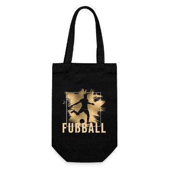 Fußball - Geschenkbeutel für Flaschen - Schwarz - Vorne