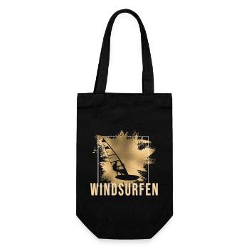Windsurfen - Surfen - Geschenkbeutel für Flaschen - Schwarz - Vorne
