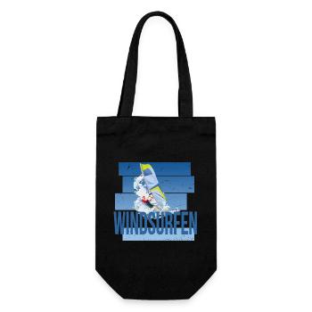 Windsurfen - Surfen - Geschenkbeutel für Flaschen - Schwarz - Vorne
