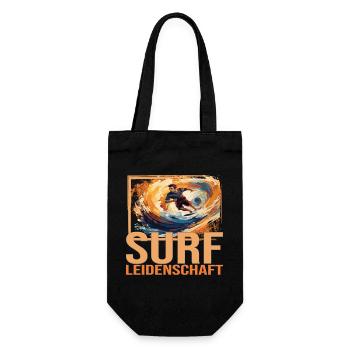 Surf Leidenschaft - Geschenkbeutel für Flaschen - Schwarz - Vorne