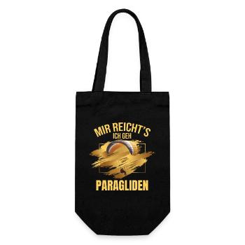 Mir reicht's ich geh Paragliden - Geschenkbeutel für Flaschen - Schwarz - Vorne