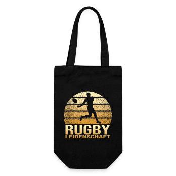 Rugby Leidenschaft - Geschenkbeutel für Flaschen - Schwarz - Vorne