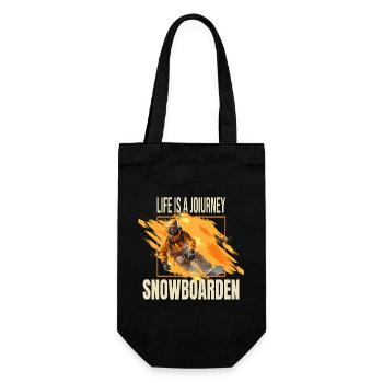 Life is a journey - Snowboarden - Geschenkbeutel für Flaschen - Schwarz - Vorne