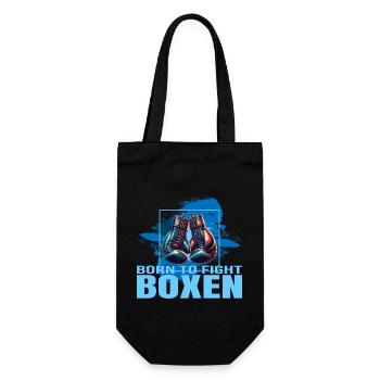 Born to fight Boxen - Geschenkbeutel für Flaschen - Schwarz - Vorne