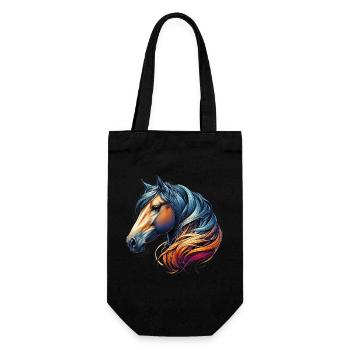 Pferd - Geschenkbeutel für Flaschen - Schwarz - Vorne
