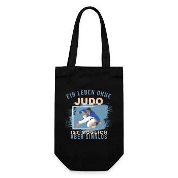Ein Leben ohne Judo ist möglich, aber Sinnlos - Geschenkbeutel für Flaschen - Schwarz - Vorne