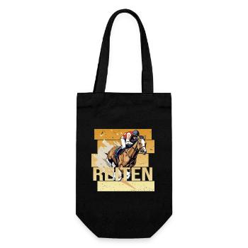 Reiten - Geschenkbeutel für Flaschen - Schwarz - Vorne
