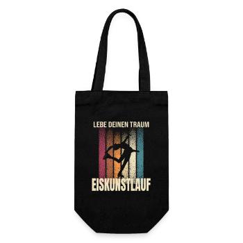 Lebe deinen Traum - Eiskunstlaufen - Geschenkbeutel für Flaschen - Schwarz - Vorne