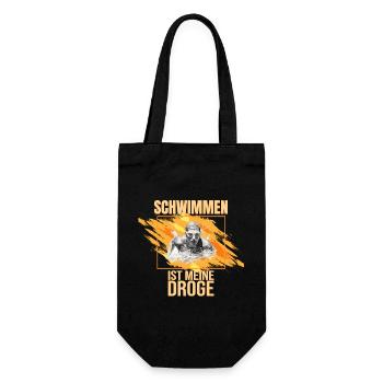 Schwimmen ist meine Droge - Geschenkbeutel für Flaschen - Schwarz - Vorne