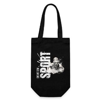 Eins mit dem Sport - Schwimmen - Geschenkbeutel für Flaschen - Schwarz - Vorne