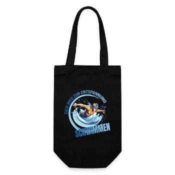 Der Weg zur Entspannung - Schwimmen - Geschenkbeutel für Flaschen - Schwarz - Vorne