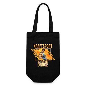 Kraftsport ist meine Droge - Geschenkbeutel für Flaschen - Schwarz - Vorne