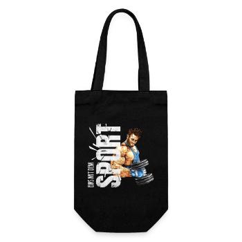 Eins mit dem Sport - Kraftsport - Geschenkbeutel für Flaschen - Schwarz - Vorne