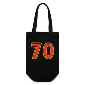 70. 70 JAHRE. 70-JÄHRIGES JUBILÄUM. 70-JÄHRIGES JUBILÄUM. - Geschenkbeutel für Flaschen - Schwarz - Vorne