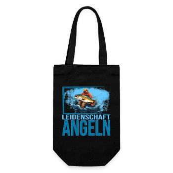 Leidenschaft Angeln - Geschenkbeutel für Flaschen - Schwarz - Vorne
