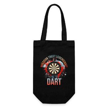 Präzision trifft Leidenschaft - Dart - Geschenkbeutel für Flaschen - Schwarz - Vorne