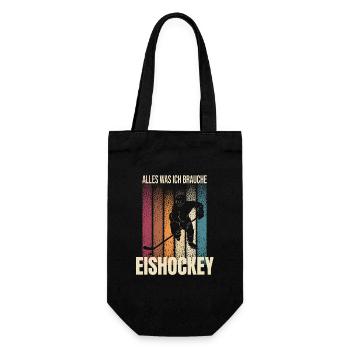 Alles was ich brauche - Eishockey - Geschenkbeutel für Flaschen - Schwarz - Vorne