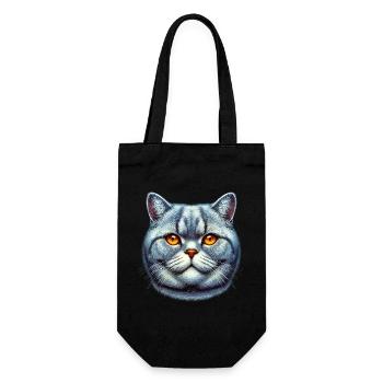 Britisch Kurzhaar Katze - Geschenkbeutel für Flaschen - Schwarz - Vorne