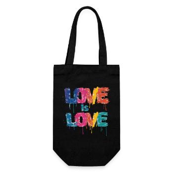 Farbenfrohes Graffiti mit Love Schriftzug - Geschenkbeutel für Flaschen - Schwarz - Vorne