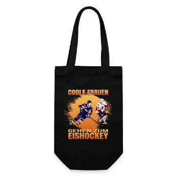 Coole Frauen gehen zum Eishockey - Geschenkbeutel für Flaschen - Schwarz - Vorne