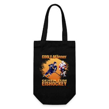 Coole Männer gehen zum Eishockey - Geschenkbeutel für Flaschen - Schwarz - Vorne