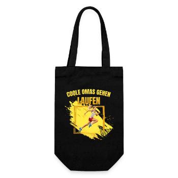 Coole Omas gehen Laufen - Geschenkbeutel für Flaschen - Schwarz - Vorne